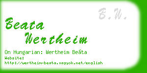 beata wertheim business card