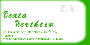 beata wertheim business card